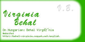 virginia behal business card